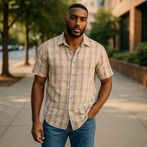 COLUMBIA Omni-Shade Sun Protection Short Sleeve Button Down Shirt 👕